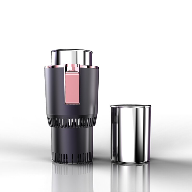 Dc 12 v mais quente refrigerador de carro inteligente copo de aquecimento do carro copo de refrigeração 2-em-1 carro escritório copo caneca titular refrigerar bebidas viagem latas: Dark purple