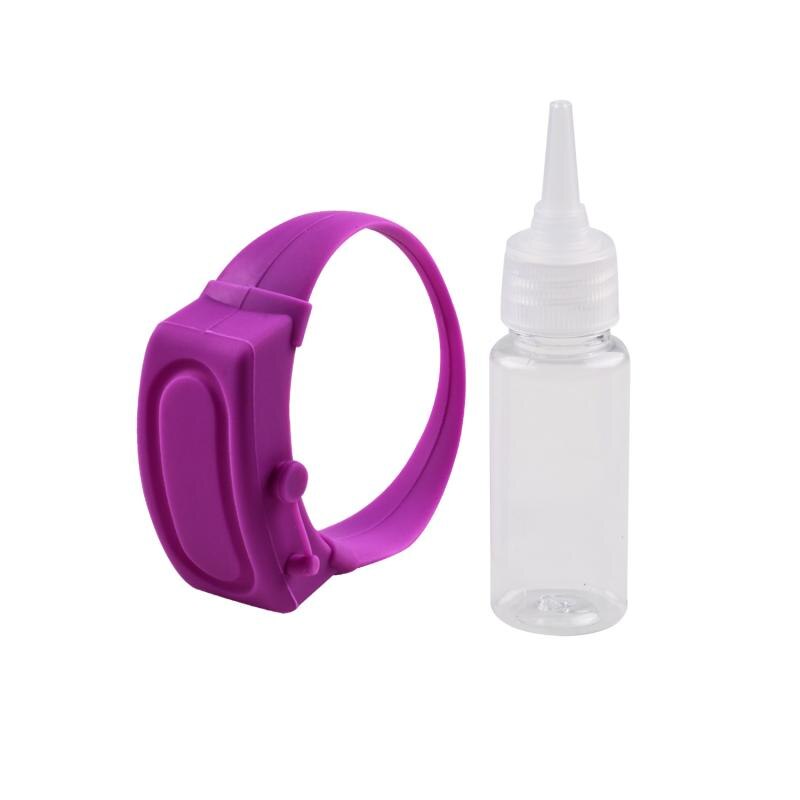 Hand Sanitizer Bracelet Dispensing Silicone Sanitizer Dispenser Bracelet Wristband Wearable Hand Pumps Disinfectant With Bottle: 06