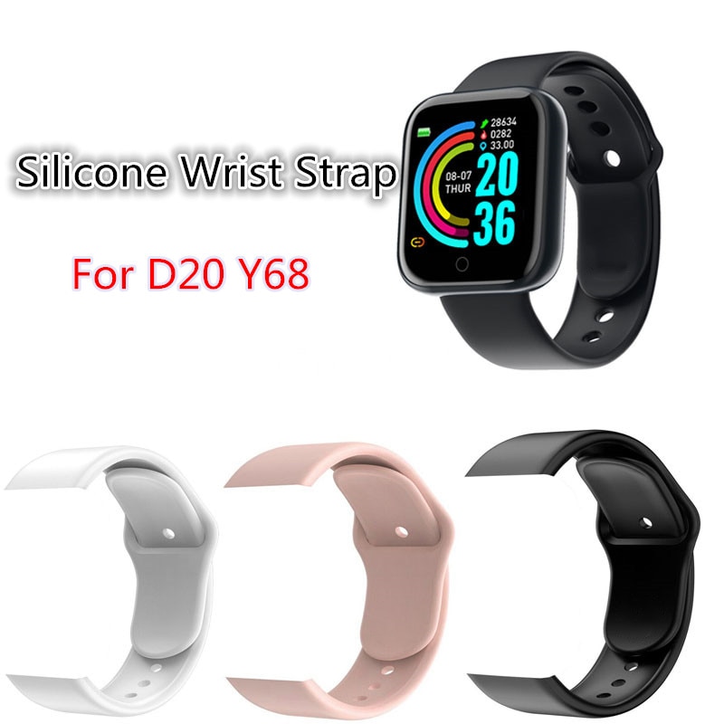 D20 Y68 Smartwatch Armband Siliconen Polsbandje Duurzaam Waterdicht Smart Horloge Vervangbare Riem Accessoires