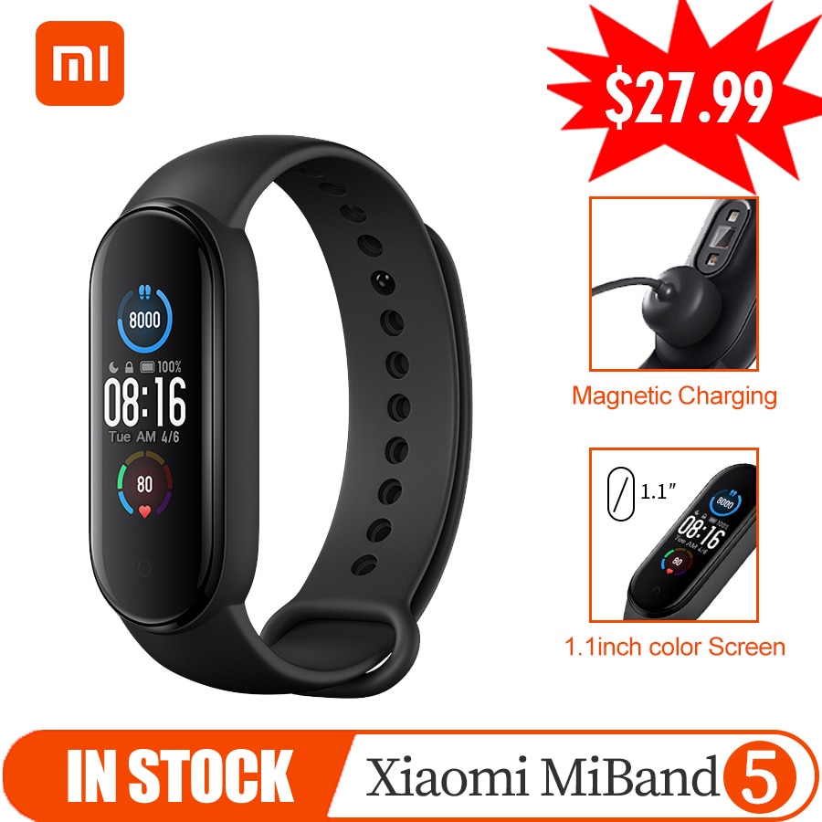 Xiaomi Mi Band 5 Smart Uhr AMOLED Miband 5 Smartband Fitness Traker Bluetooth Sport Wasserdicht Armband APP Globale Version