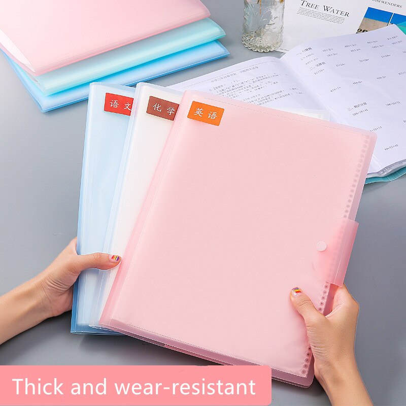 20/30/40 Sheets File Folder For Documents Letter A3 Paper Portable Business Briefcases Booklet Organizer Office Student Supplies