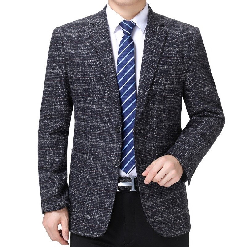 Blazer Oversize Clothes Long SLeeve Plaid Blazers Plus Size 4XL Casual Costume Homme Straight Type Terno Masculino