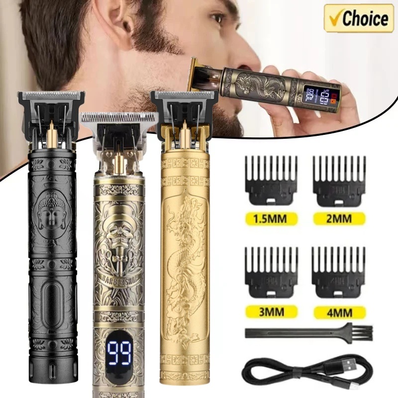 Vintage T9 Hair Cutting Machine Men's Electric Shaver Rechargeable Hair Trimmer Beard Shaver Barber Hair Cutter