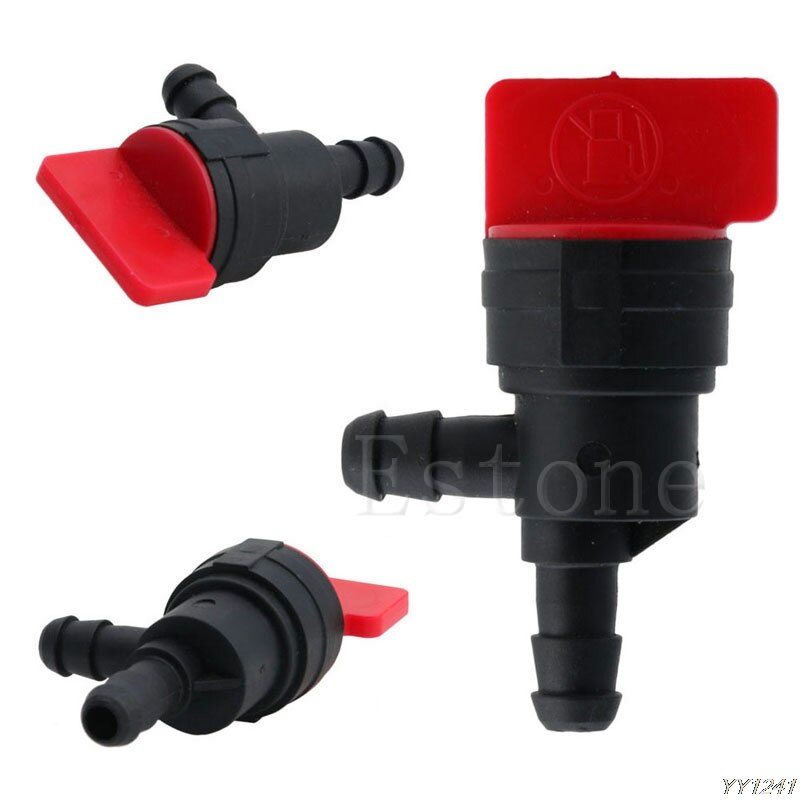 Universal 90 Degree 1/4" Inline Gas Fuel Shut Cut Off Valves Universal For ATV Mower Bike