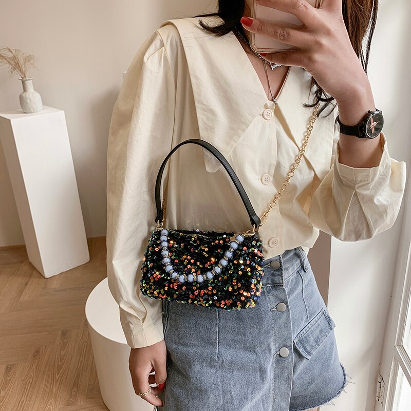 Paillettentaschen für damen, schultertaschen, luxuriöse perlenhandtaschen, damentaschen