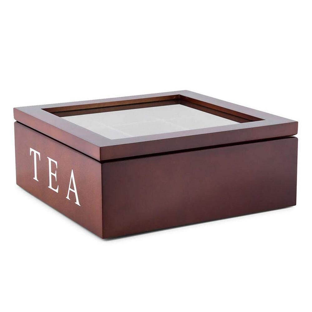 Houten Thee Doos 9 Vakken Storage Container Accessoires Hout Thee Case Store Doos Vintage Multifunctionele Container