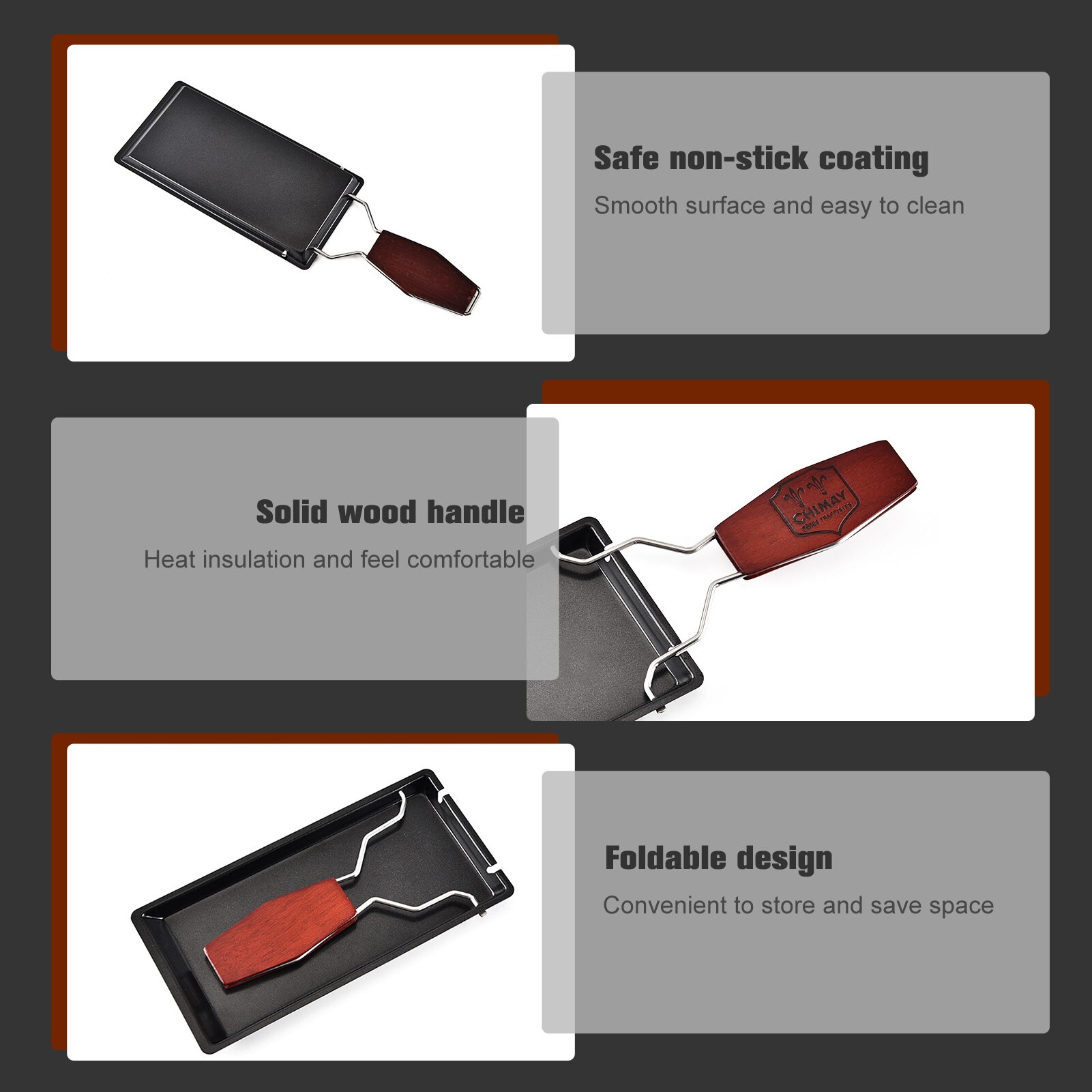 Cheese Raclette Set Non-Stick Cheese Melter Pan Raclette Grill Set Portable Candlelight Raclette with Spatula Kitchen Tool