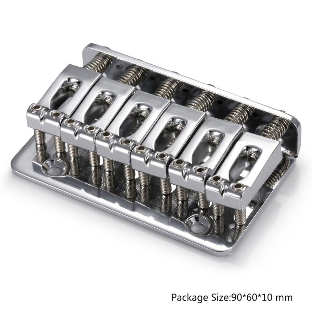 6 Saddle Hardtail Bridge Top Load 65mm Electric Guitar Bridge with 5Pcs Screws Heavy Guitar Accessories