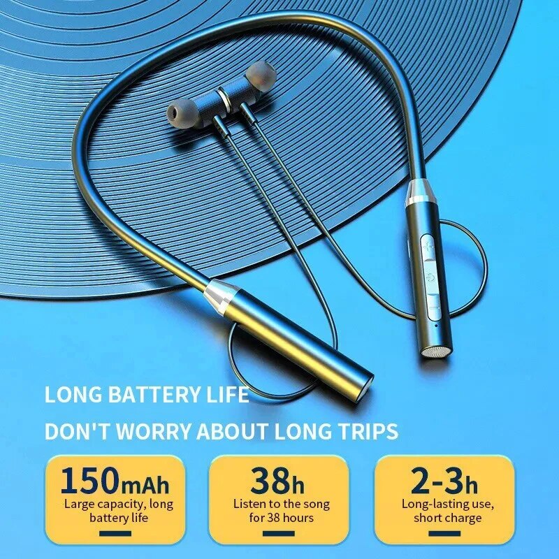 Słuchawki Bluetooth montowane na szyi Bezprzewodowe gry o bardzo długim czasie czuwania Sport Bieganie Przeciwpotowi Odpowiednie dla Androida Ios