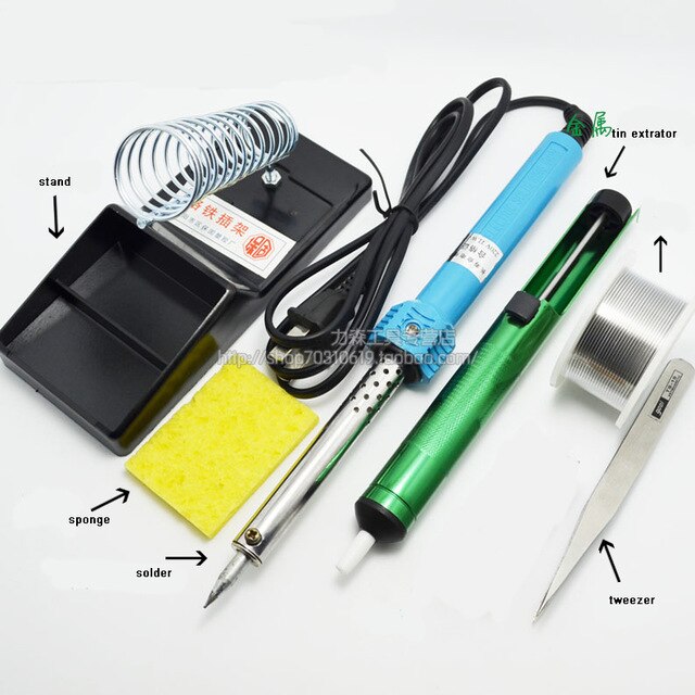 40 Watt Elektrische Soldeerbout Soldeer Tool Kits met EU plug soldeer tool kit tin extrator Natuurkunde gereedschap