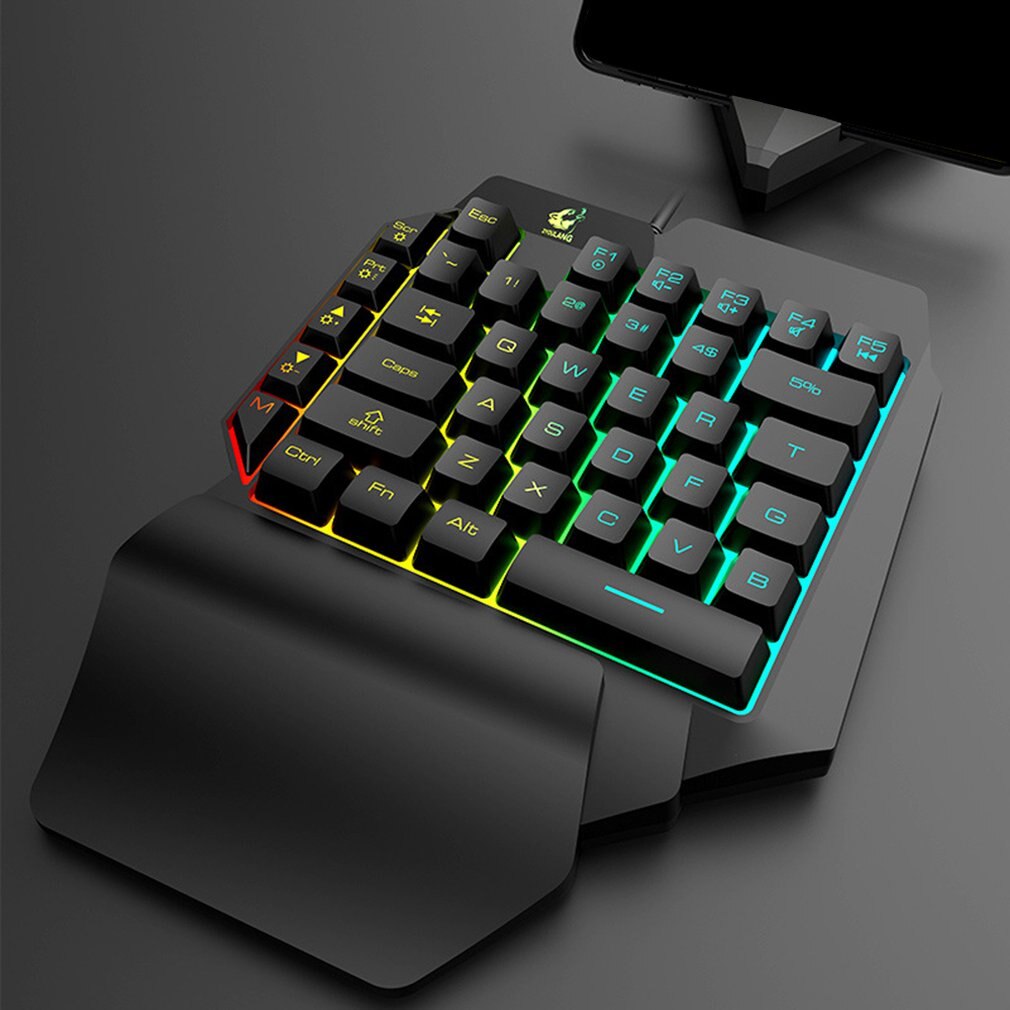Waterproof Left Hand Colorful One-Handed Keyboard God Throne Left Hand Mechanical Feel Game Keyboard