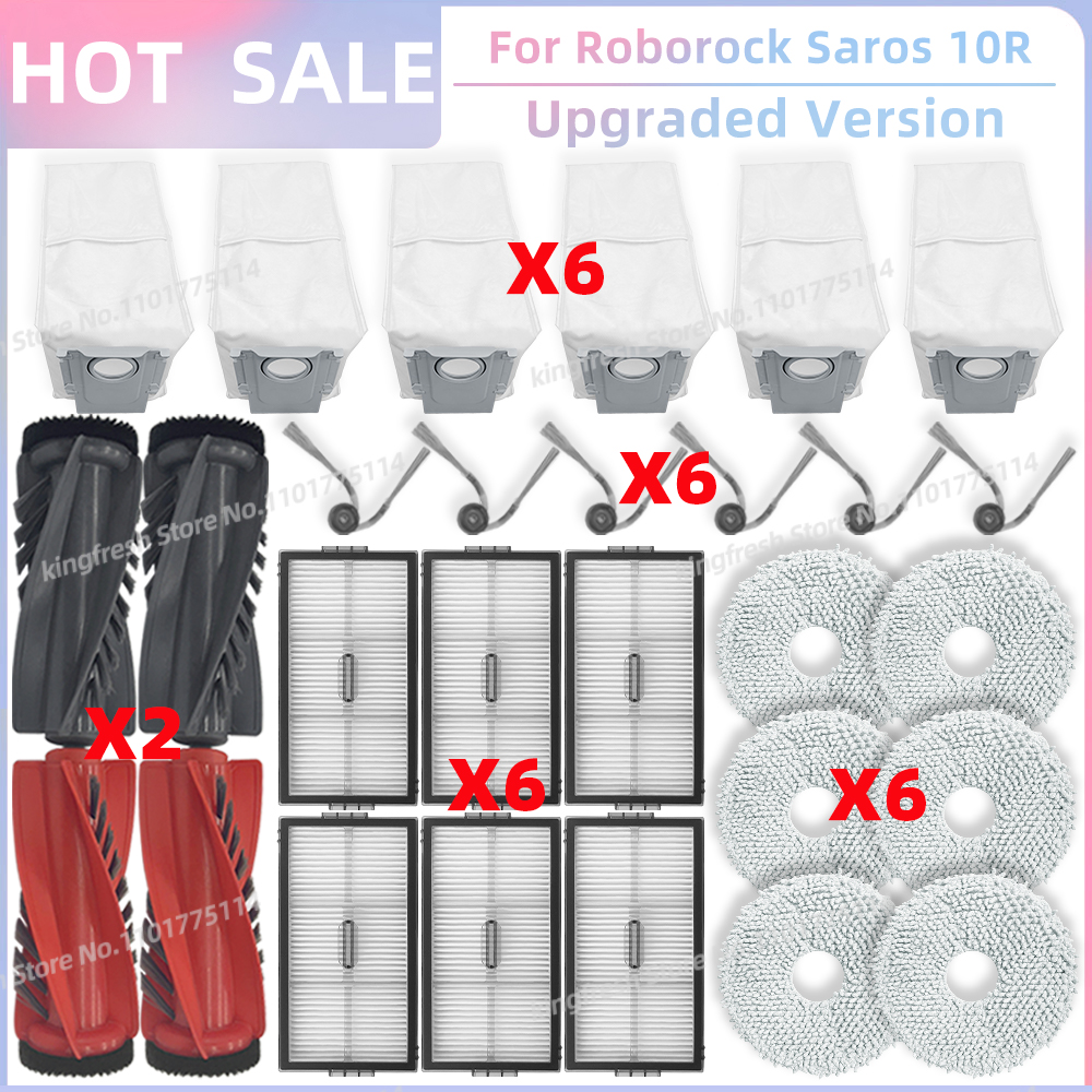 Fit For ( Roborock Saros 10R / Roborock S9 MaxV Slim / G20S Ultra) Vacuum Parts Main Roller Side Brush Filter Mop Cloth Dust Bag