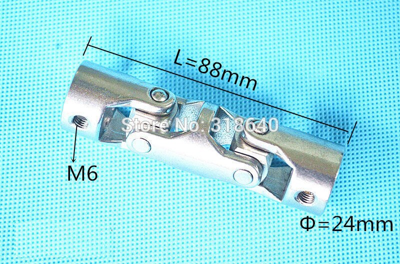 15mmx15mm OD24mm L88mm double universal joints coupling Stainless steel connector crossing shaft coupler RC Car Boat model parts