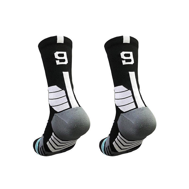 Elite Basketball Socken Männer Compression Radfahren Socken Mit Anzahl Männer Handtuch Bottom Außen Sport männer socken: Number 9