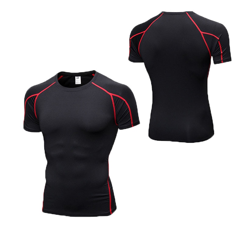 Wanayou mænd løbe t-shirts kortærmet,hurtig tørre anti-sved stramme sportstrøjer,elastisk træning øvelse fitness sport top