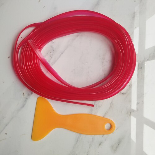 5 m/lote Universal DIY Línea Fría Flexible Interior cinta decorativa Auto dash panel de ajuste tira automotriz etiqueta engomada del estilo del coche: Rojo