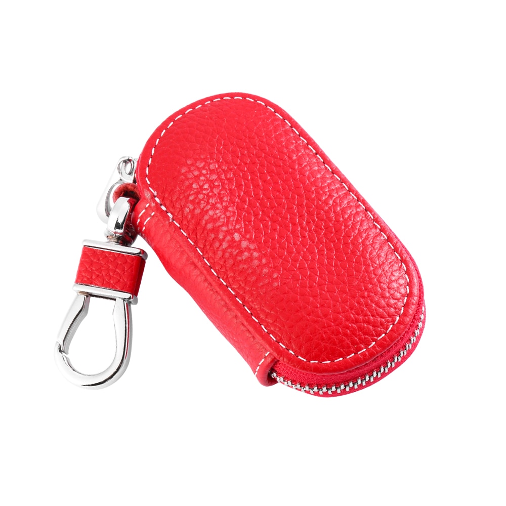 Leather Car Key Wallets Men Key Holder Housekeeper Keys Organizer Women Keychain Covers Zipper Key Case Bag Unisex Pouch Purse
