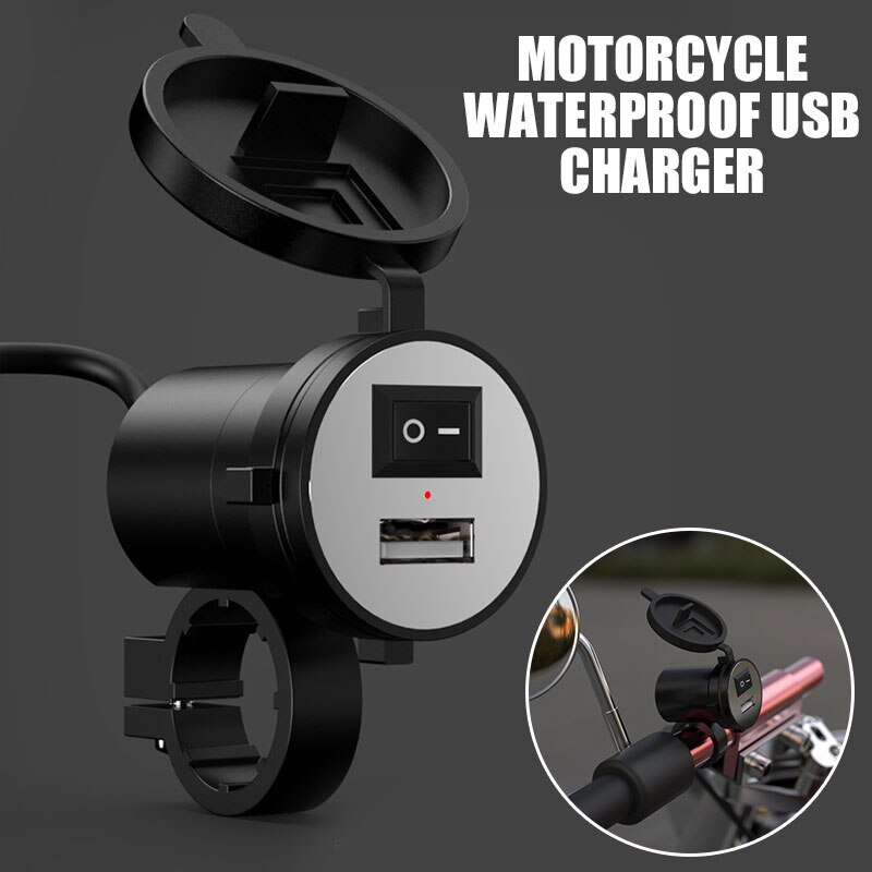 Praktische Auto Charger USB 12 V Motorcycle Stuur Mounts Charger Socket Universele 2A Auto Snellader