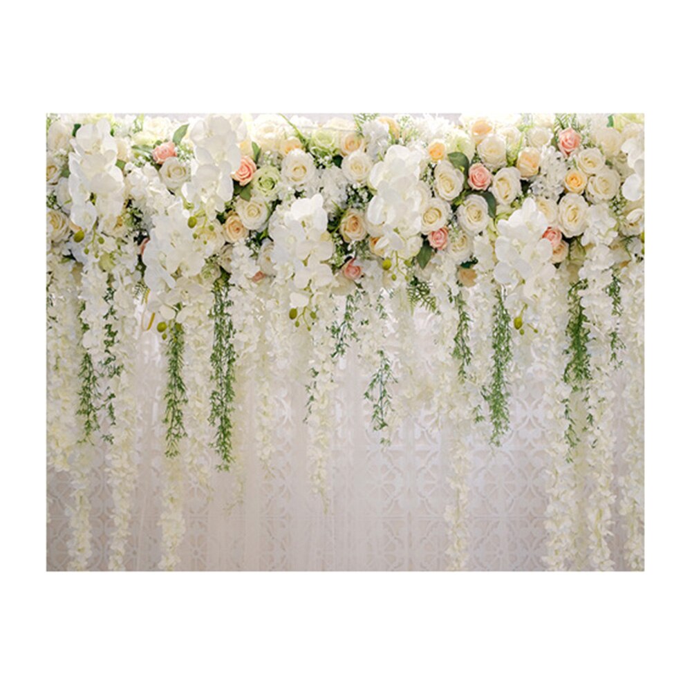 Flower Backdrop Curtain Floral Wedding Party Background Photo Backdrop for wedding reception Baby shower Photo Booth Props: Default Title