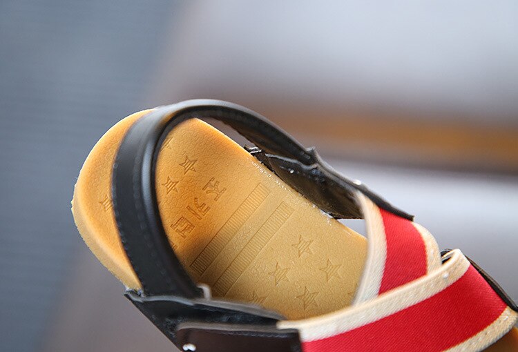 2022 Summer Boys Kids Sandals Korean Style Girls Casual Beach PU Soft First Walker Shoes Open-toe Children Versatile