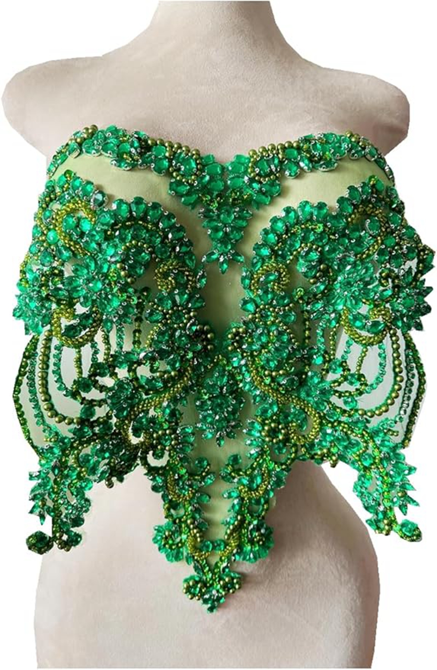 Pedrería hecha a mano dorada/azul/Verde/ren/blanca en corpiño de encaje, apliques de cuentas de costura, parches de adorno de piedras, accesorio para vestido: Plata antigua