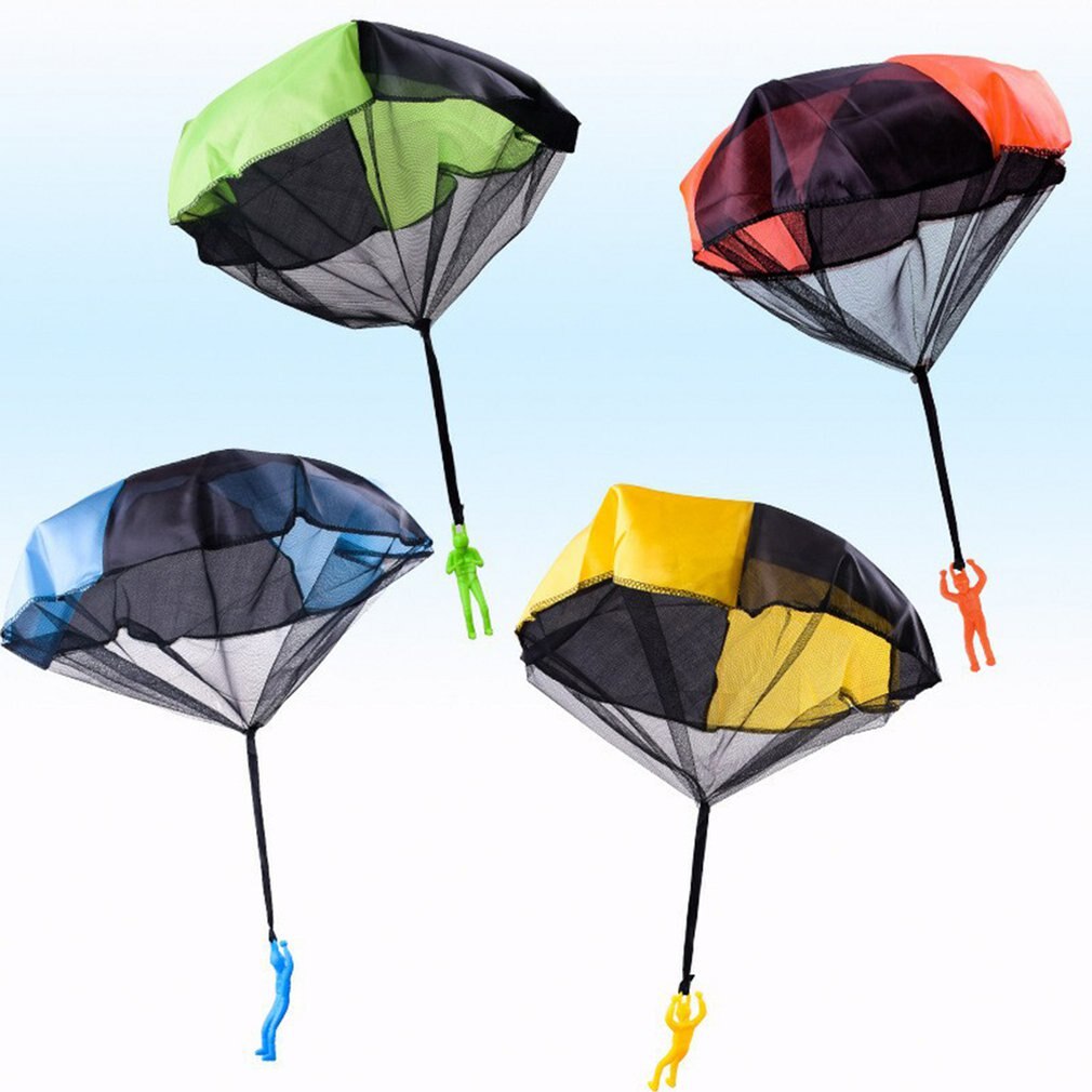 Durable Safe Parachute Kids Hand Throw Parachute Toy Free Toss It Up and Watch Landing Assorted Colors