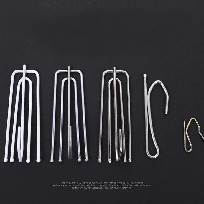 Gancho de cinta de cortina de Metal, ganchos de anillo de tela de cortina de cuatro tenedores, accesorios de bricolaje para el hogar, 15 Uds.