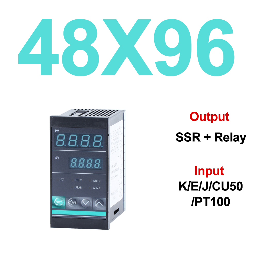 Controlador de temperatura PID inteligente Industrial, entrada K/E/J/CU50/PT100, SSR/relé de salida TC/RTD 48x48, 72x72, 96x96, 48x96: Naranja