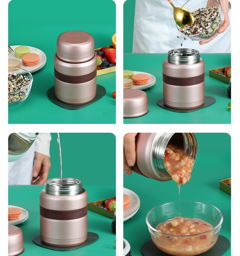 Roestvrij Staal Voedsel Thermos 12-24 Uur Vacuüm Lunchbox Thermo Container Soep Pot Geïsoleerde Thermosflessen