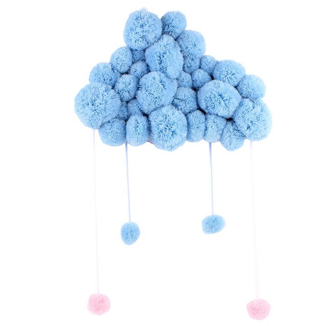 Ins Stijl Babykamer Decoratie Voor Pasgeboren Korte Koraal Fluwelen Hairball Room Decor In De Wieg Fotografie Props Accessoires: Blauw