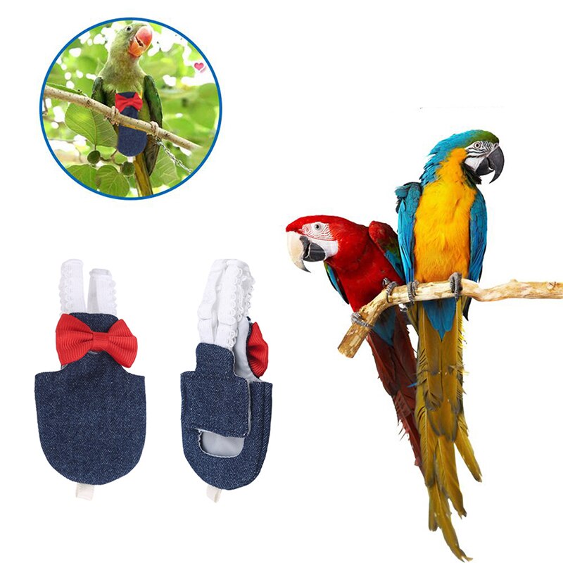 Papegøje tøj ble flyvning jakkesæt flyvende kostume tøj ble fugl tøj vaskbar ble med bowtie fugl forsyninger