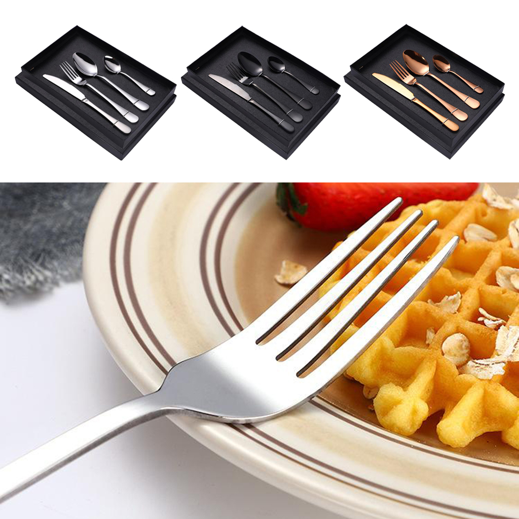 Stainless Steel Cutlery Set Spoon Fork Knife 4 piece Set Silverware Flatware