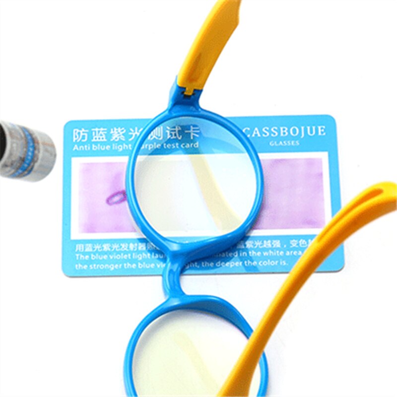 Yooske børn anti blå lys brille ramme børn  tr90 silikone optiske briller dreng pige fleksible runde briller beskyttende