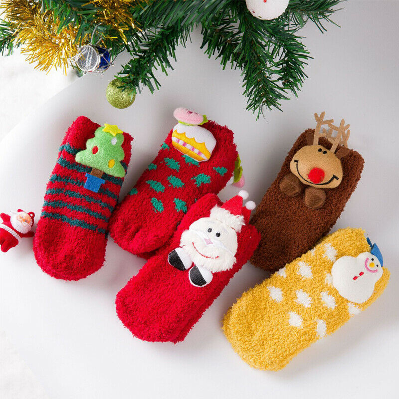 Family Matching Christmas Socks Santa Claus Xmas Tree Socks Hosiery Soft Warm Cotton Snowflake Soft Socks Christmas