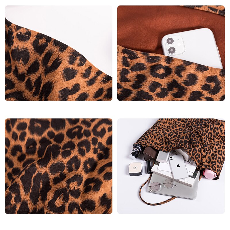 MABULA Übergröße Herbst Leopard Patern Tote Schulter Taschen Große Kapazität Wiederverwendbare Einkaufstasche Eco Freundliche Handtasche