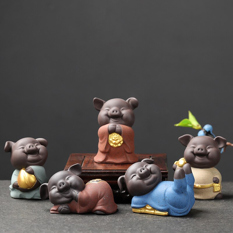 Tea pets ceramic lucky pig ornaments tea art tea play tea set accessories