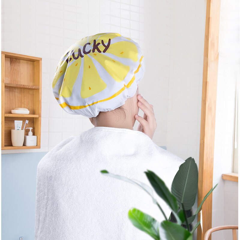 Bonnet de douche étanche bonnet de douche femme adulte dessin animé cuisine Anti-fumée bouchon de cheveux casquettes pour femme