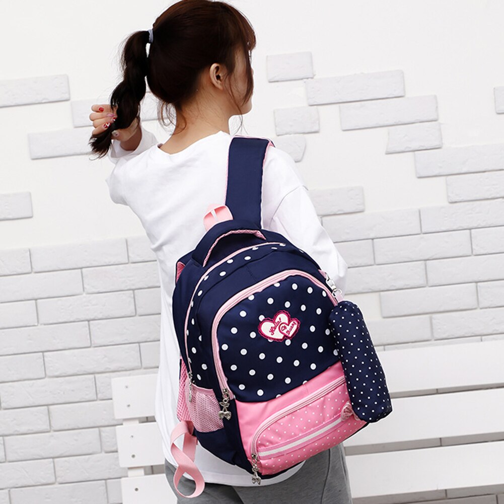 Mädchen Nette Gedruckt Bücher Druck Relief Kinder Schule Rucksack Stoßfest Reise Rucksack Zipper Verschluss Schreibwaren Mit Bowknot