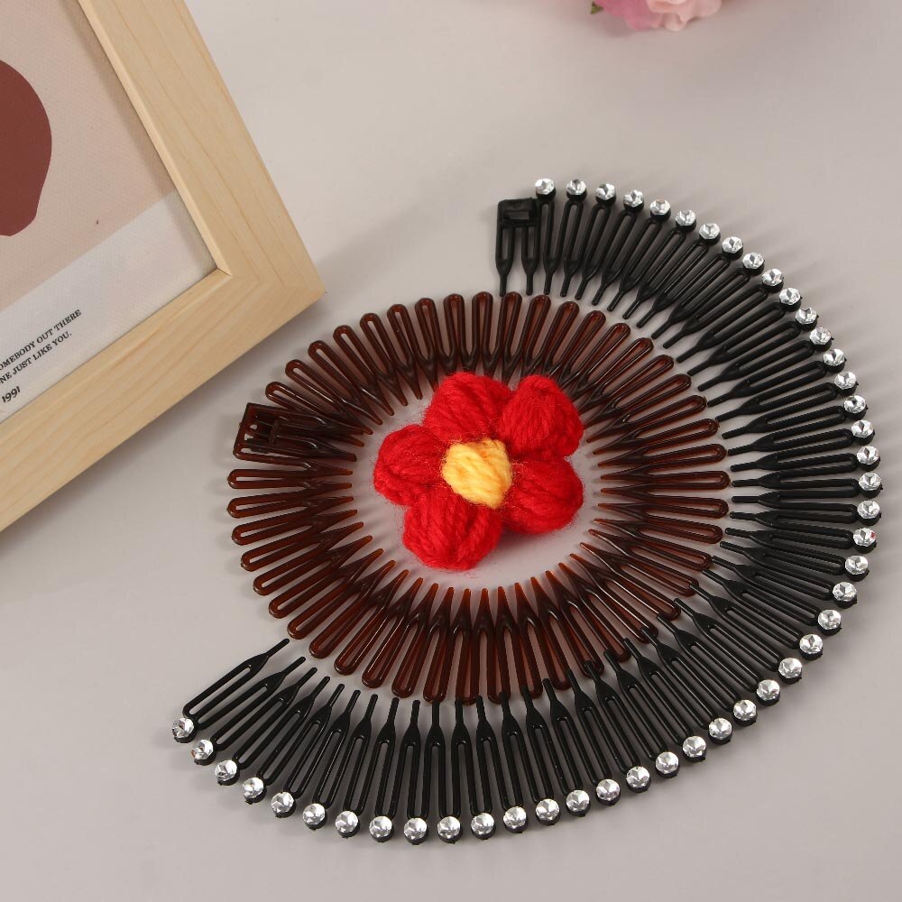 Peines de pelo perezosos de plátano, banda elástica para el pelo, peine elástico, diadema de dientes, 1 ud.