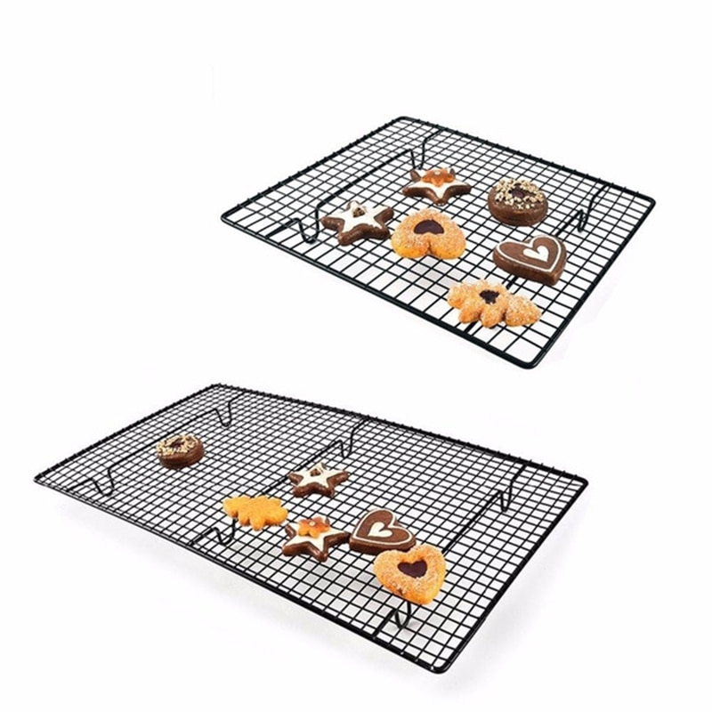 Stainless Steel Non stick Wire Grid Cooling Tray Cake Food Rack Oven Kitchen Baking Pizza Bread Barbecue Cookie Holder Shelf