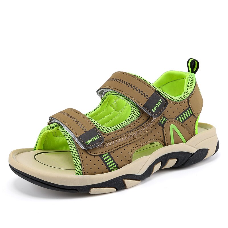 Garçons Sandales Enfants Sandales Enfants Chaussures découpes En Caoutchouc Chaussures En Cuir À Bout Ouvert Respirant Décontracté Garçon Sandale Vert Rouge