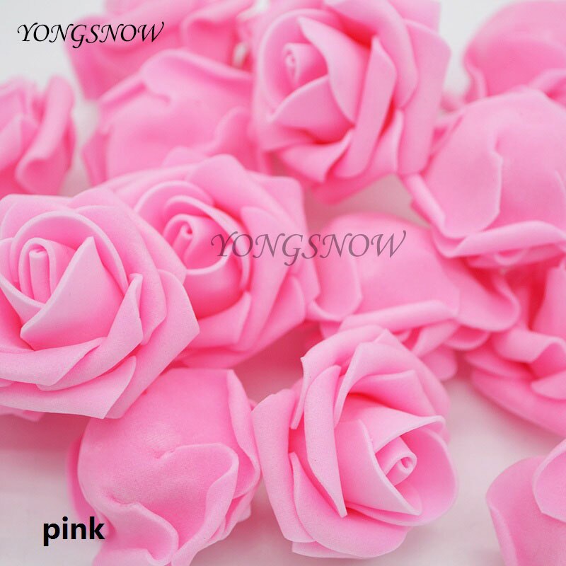 50 stk/parti 4cm kunstige blomsterhoveder håndlavet gør-det-selv bryllup boligdekoration multi-brug pe skum rose dekorative blomster forsyninger 65z