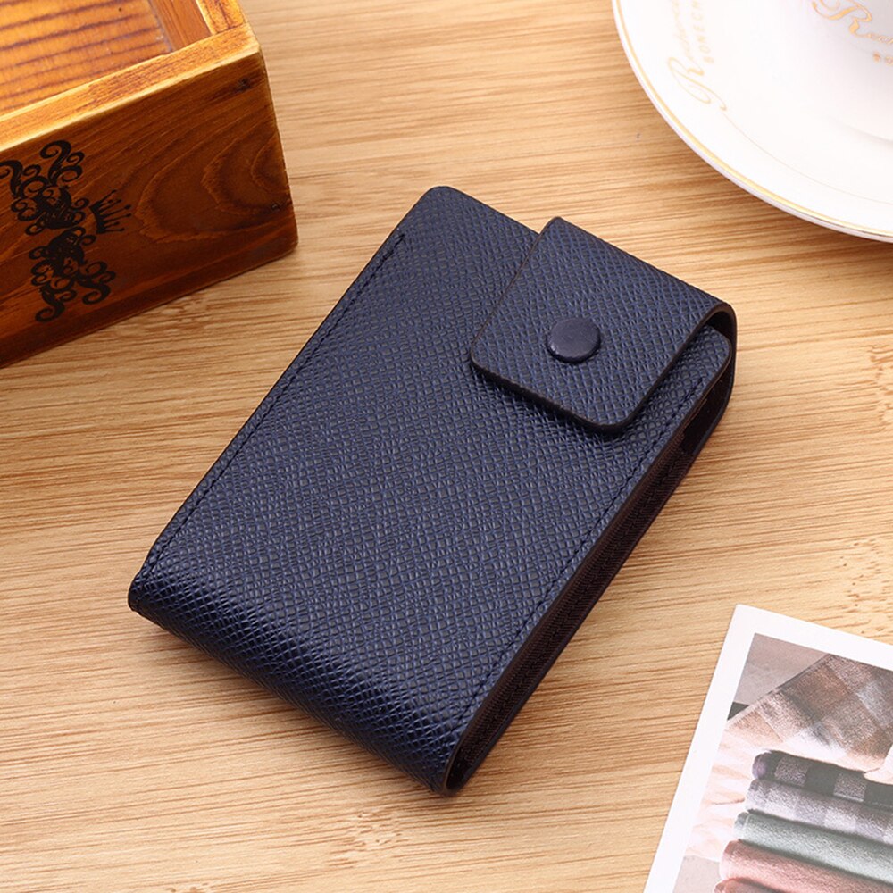 SHUJIN Men Credit Card Holder Leather Purse for Cards Case Wallet for Credit ID Bank Card Holder Women Cardholder: navy