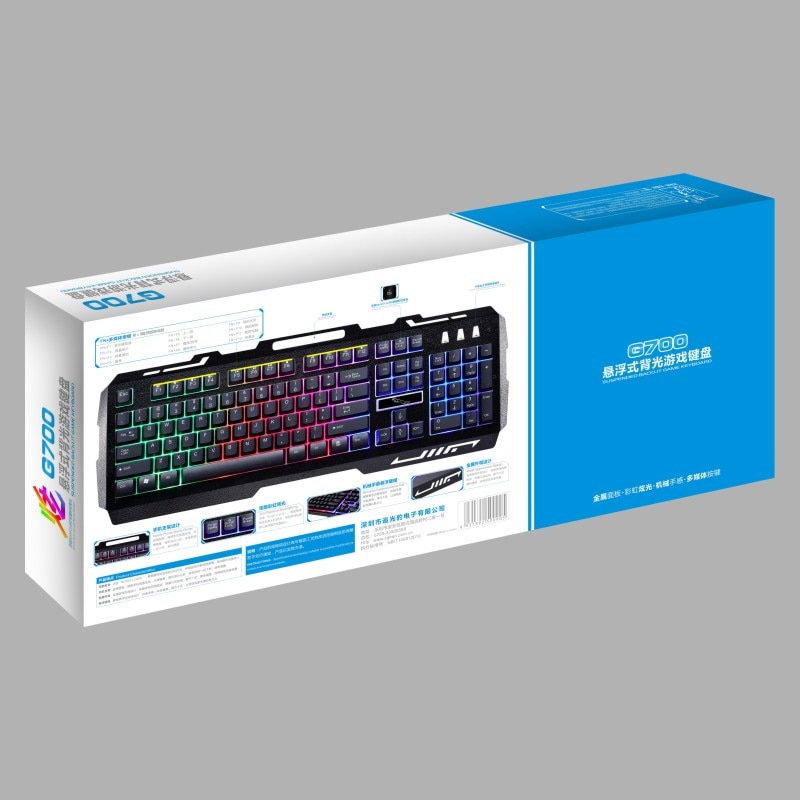 Wired Gaming Keyboard Mechanical feeling Waterproof with illuminated Backlit Keyboard for Gamers Computer keyboard iphone
