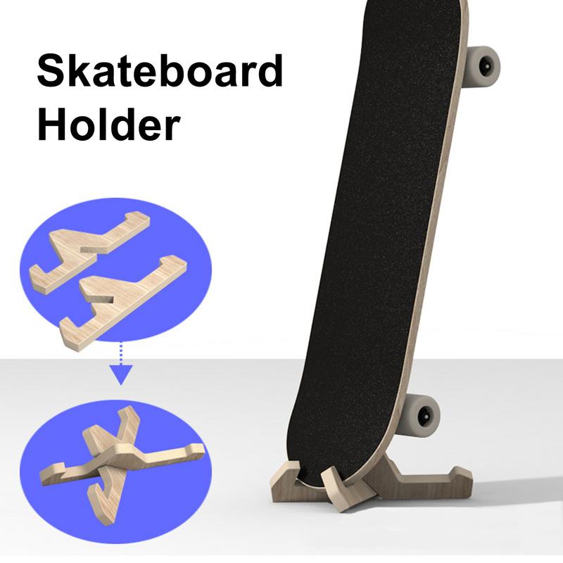 Support de skateboard en bois, présentoir de skateboard, assemblage rapide et facile, gain de place pour ranger les skateboards, fournitures pour la maison