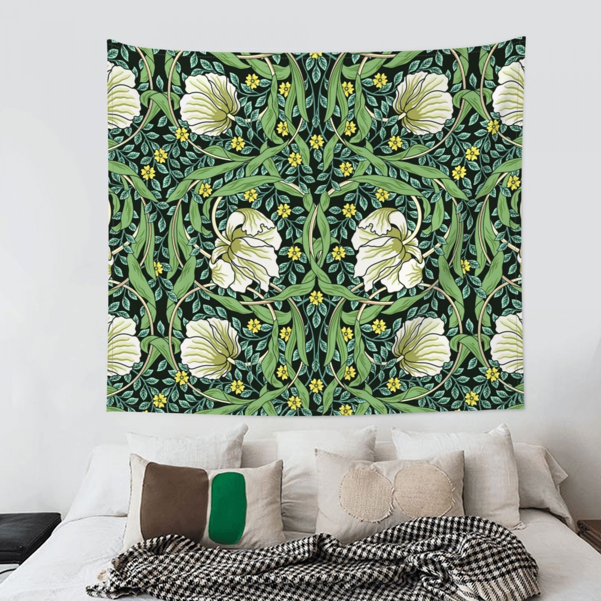 William Morris Tapestry Wall Hanging Hippie Polyester Tapestries Green Fantasy Blanket Dorm Decor Tapiz