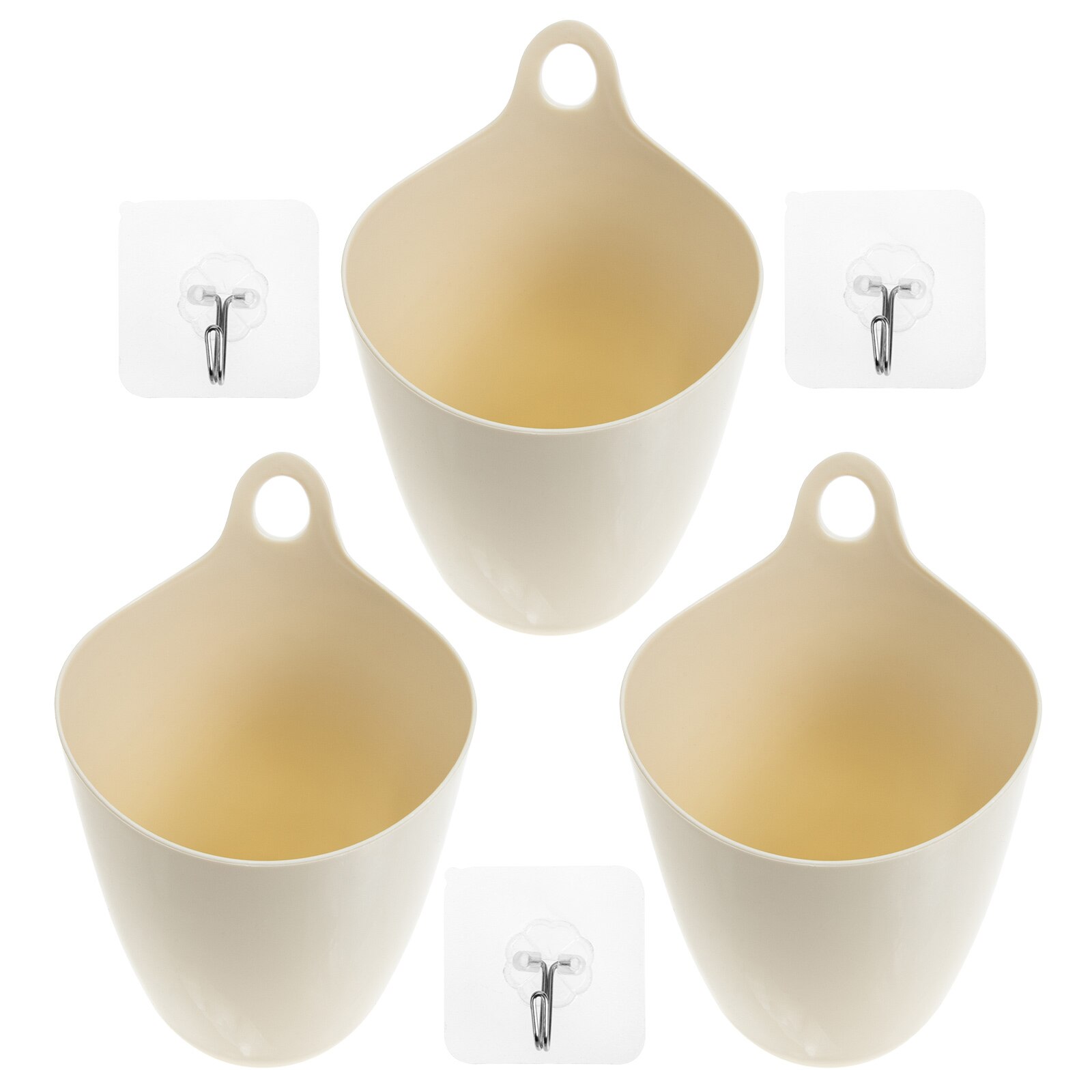 3 Sets of School Dormitory Trash Can Hanging Garbage Can Plastic Desktop Organizer