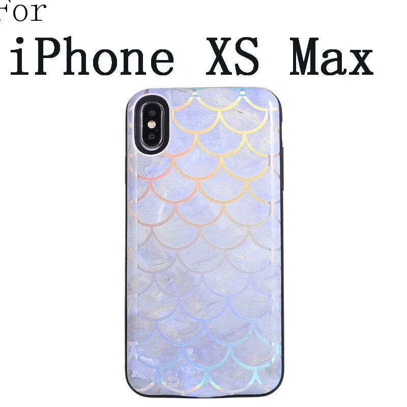 Slim Smart Battery Case for iPhone XR X XS 11 Pro Max 6 6 S 7 8 Plus SE Charging Power Bank snake skin fish scales pattern: XS MAX-YL
