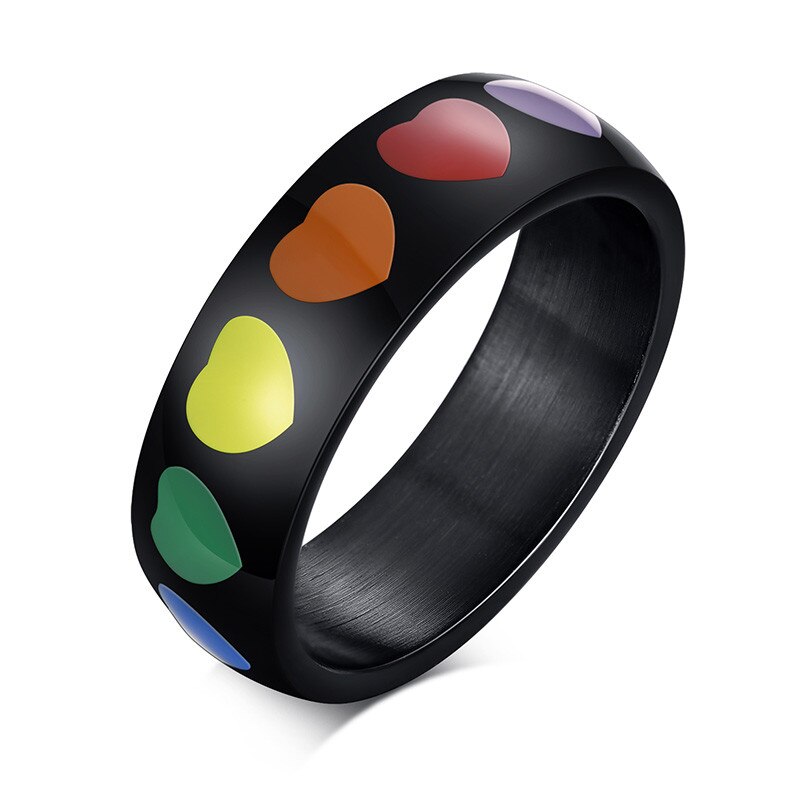 Modyle 2022 Zilveren Kleur Rvs Regenboog Lgbt Pride Ringen Voor Vrouwen Mannen Mode Hart Bruiloft Mannelijke Sieraden: 9 / 16923