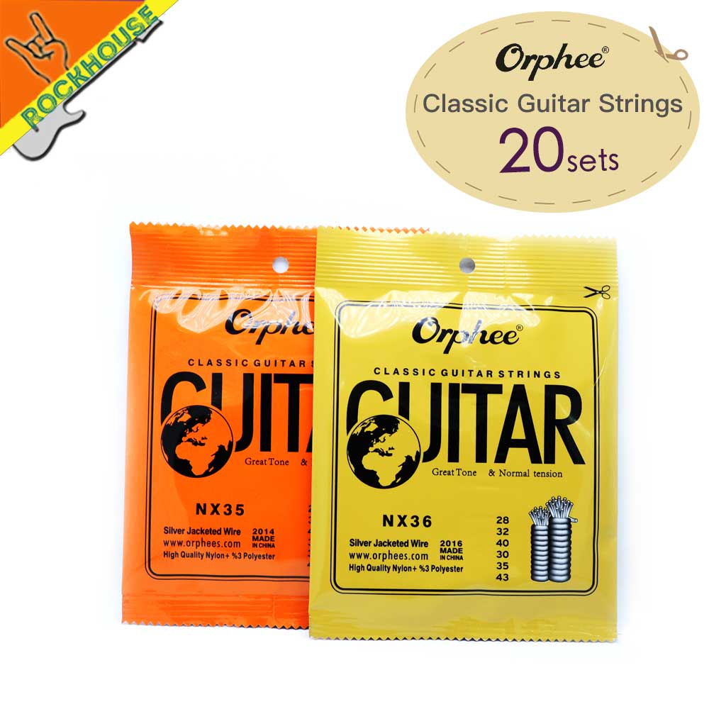 20 stuks Klassieke Gitaar Snaren Nylon + 3% Polyester Klassieke guitarra snaren normaal & hard tension Vacuüm verpakking